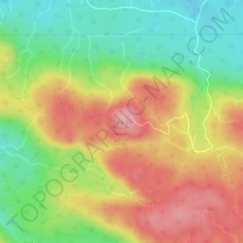 Topografische Karte Mount Arvon, Höhe, Relief