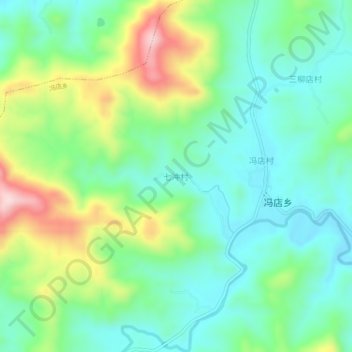 Topografische Karte 七冲村, Höhe, Relief