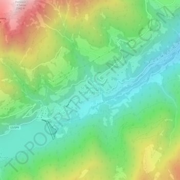 Topografische Karte St. Walburg, Höhe, Relief