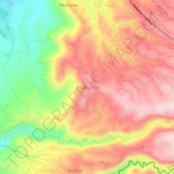 Topografische Karte Altagracia, Höhe, Relief