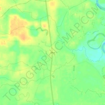 Topografische Karte Oma, Höhe, Relief