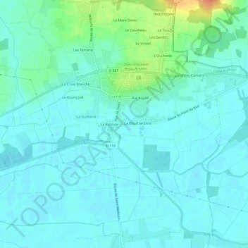 Topografische Karte Grasseval, Höhe, Relief