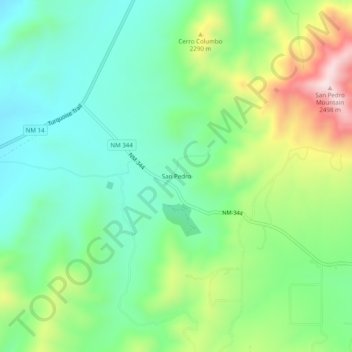 Topografische Karte San Pedro, Höhe, Relief