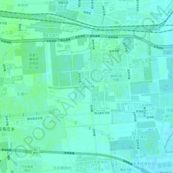 Topografische Karte 双树北村, Höhe, Relief