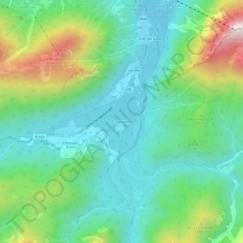 Topografische Karte Fuchswiese, Höhe, Relief