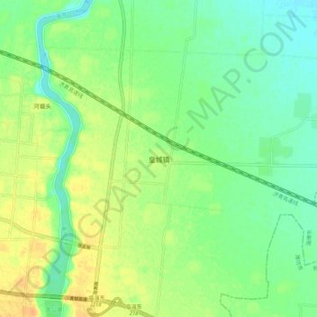 Topografische Karte 皇城镇, Höhe, Relief