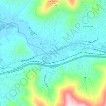 Topografische Karte Swannanoa, Höhe, Relief