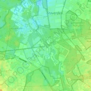 Topografische Karte Staverden, Höhe, Relief