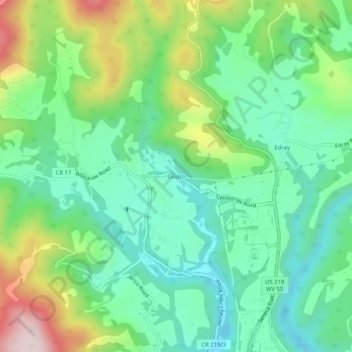 Topografische Karte Onoto, Höhe, Relief
