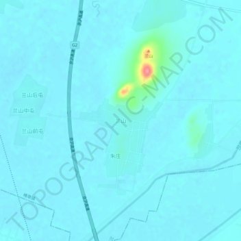 Topografische Karte 兰山, Höhe, Relief