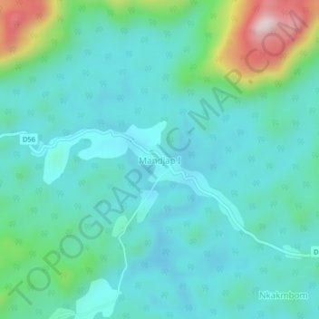 Topografische Karte Mandjap I, Höhe, Relief