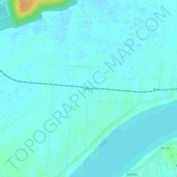 Topografische Karte Oneida, Höhe, Relief