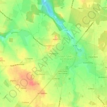 Topografische Karte Montplaisir, Höhe, Relief