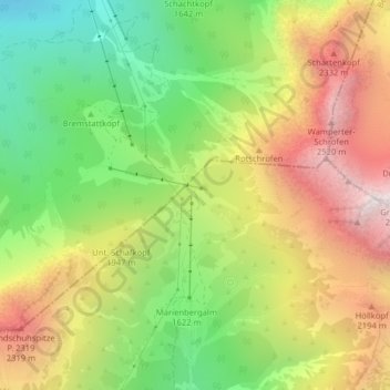 Topografische Karte Marienbergjoch, Höhe, Relief