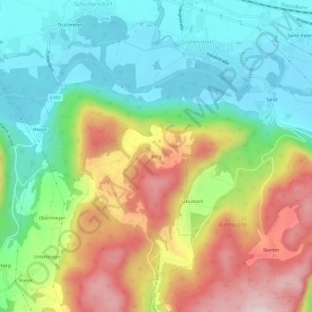 Topografische Karte Berg, Höhe, Relief
