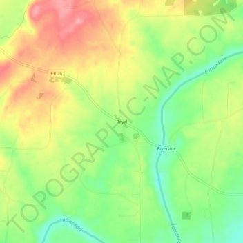 Topografische Karte Royal, Höhe, Relief