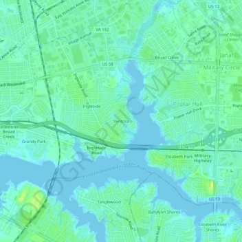 Topografische Karte Ventosa, Höhe, Relief