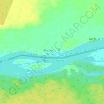 Topografische Karte Gaviotas, Höhe, Relief