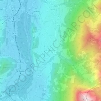 Topografische Karte Reichenbach, Höhe, Relief