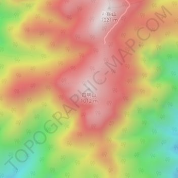 Topografische Karte 四明山, Höhe, Relief