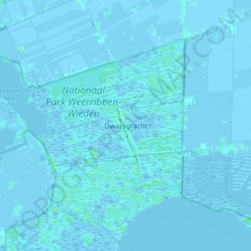 Topografische Karte Dwarsgracht, Höhe, Relief