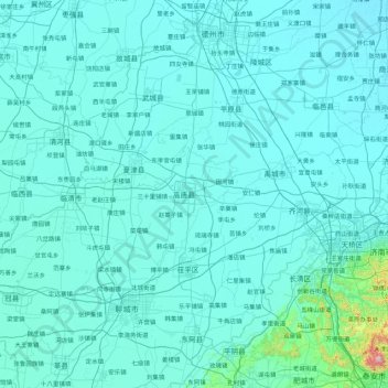 Topografische Karte 高唐县, Höhe, Relief