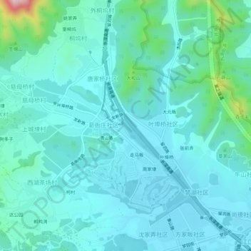 Topografische Karte 甘溪头, Höhe, Relief