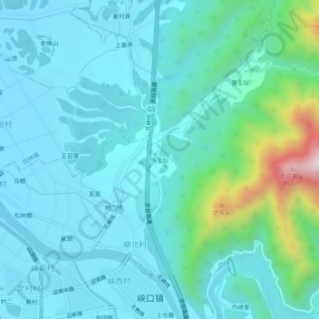 Topografische Karte 外王坛, Höhe, Relief