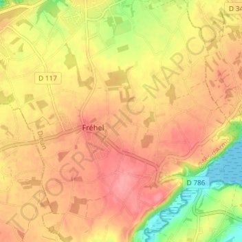 Topografische Karte Les Rues, Höhe, Relief