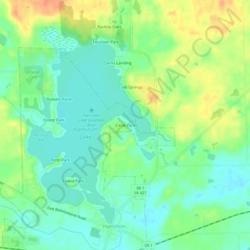 Topografische Karte Circle Park, Höhe, Relief