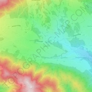 Topografische Karte Neuhofen, Höhe, Relief
