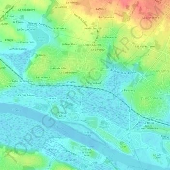 Topografische Karte La Garotais, Höhe, Relief