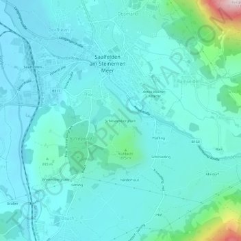 Topografische Karte Schmalenbergham, Höhe, Relief