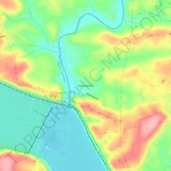 Topografische Karte Safe Harbor, Höhe, Relief