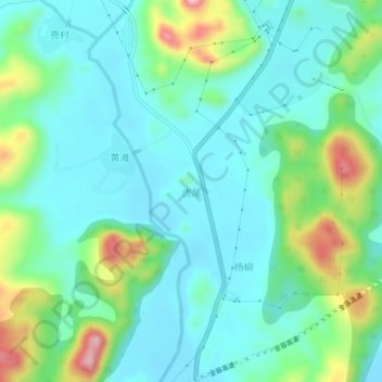 Topografische Karte 虎尾, Höhe, Relief