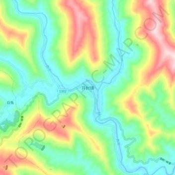 Topografische Karte 开封镇, Höhe, Relief