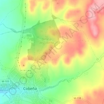 Topografische Karte Alfalfar, Höhe, Relief
