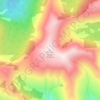 Topografische Karte Victoria Ridge, Höhe, Relief