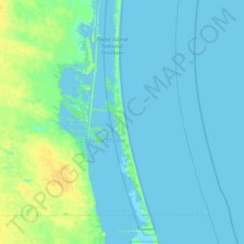 Topografische Karte Padre Island, Höhe, Relief
