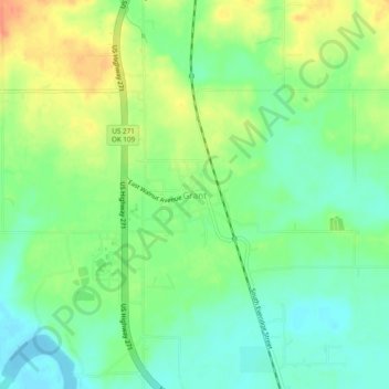 Topografische Karte Grant, Höhe, Relief