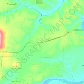 Topografische Karte Sonora, Höhe, Relief