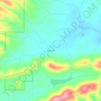 Topografische Karte Silver Hill, Höhe, Relief