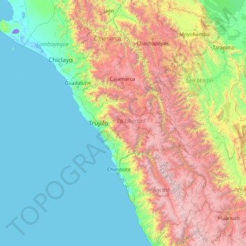 Topografische Karte La Libertad, Höhe, Relief