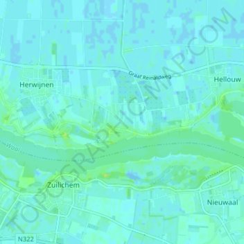 Topografische Karte Boveneind, Höhe, Relief