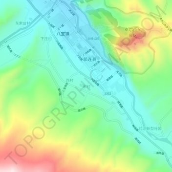 Topografische Karte 东村, Höhe, Relief