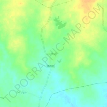 Topografische Karte Asoli, Höhe, Relief