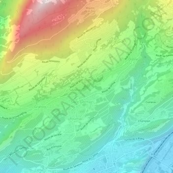 Topografische Karte La Soie, Höhe, Relief