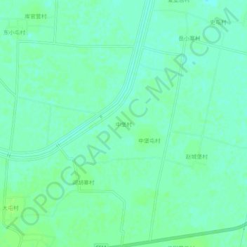 Topografische Karte 中堡村, Höhe, Relief