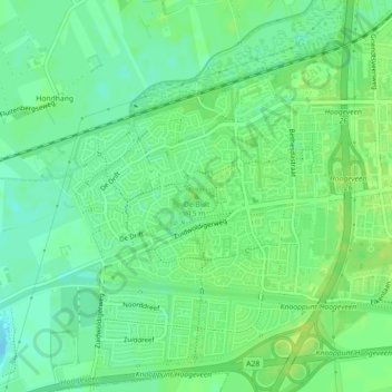 Topografische Karte De Bult, Höhe, Relief