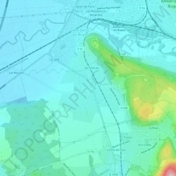 Topografische Karte Au Galliot, Höhe, Relief